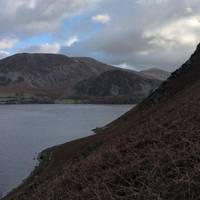 It angles gently up the incline. Another path stays lower along the lakeside, if you prefer.