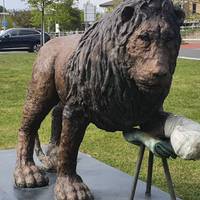 Don't miss the lion sculpture to your left.