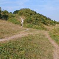 Make your way up the short chalk path on your left