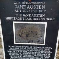 Look out for this plaque low down to the left. These iron plaques are for the official Jane Austen Trail on which this walk is loosely based